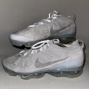 Nike Air Vapormax 2023 Flyknit Pure Platinum White Athletic Shoes Mens Size 11.5